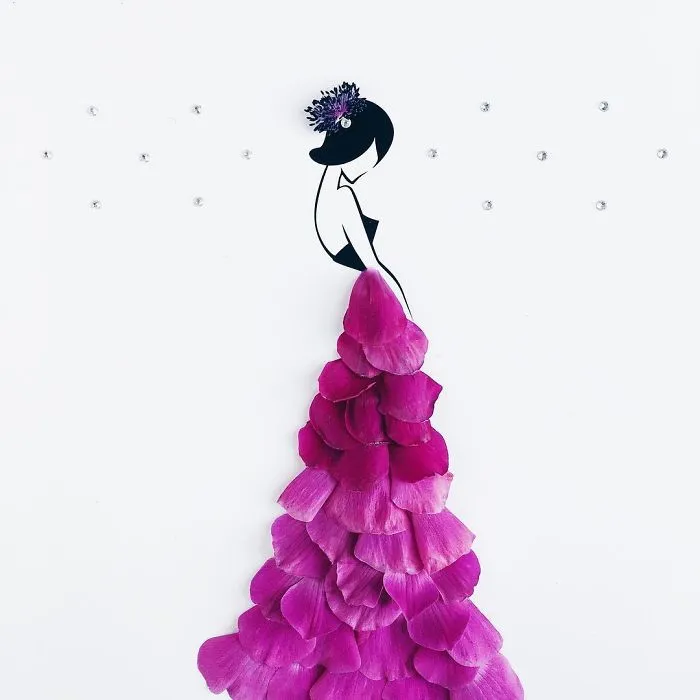 I Created A Fashionable Alter Ego For Myself Using A Pen And Some Flowers