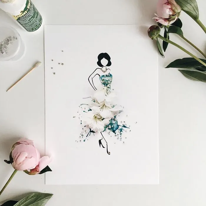 I Created A Fashionable Alter Ego For Myself Using A Pen And Some Flowers