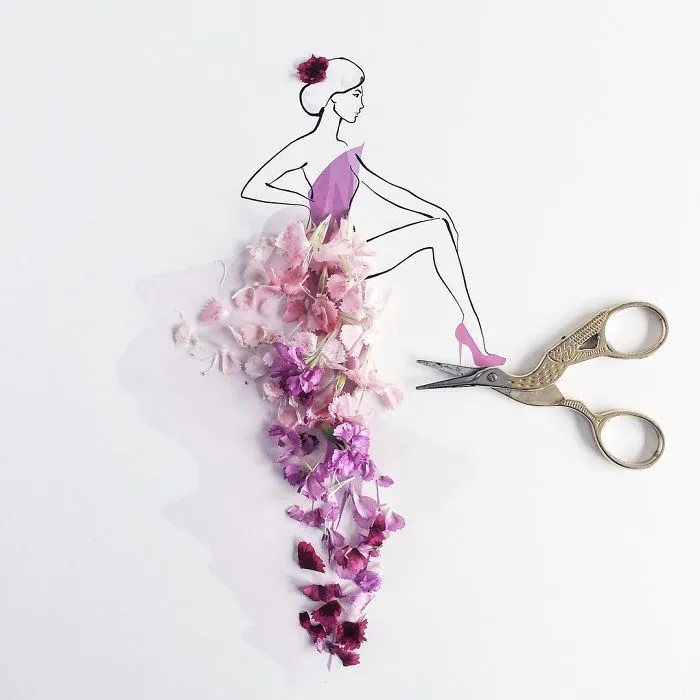 I Created A Fashionable Alter Ego For Myself Using A Pen And Some Flowers