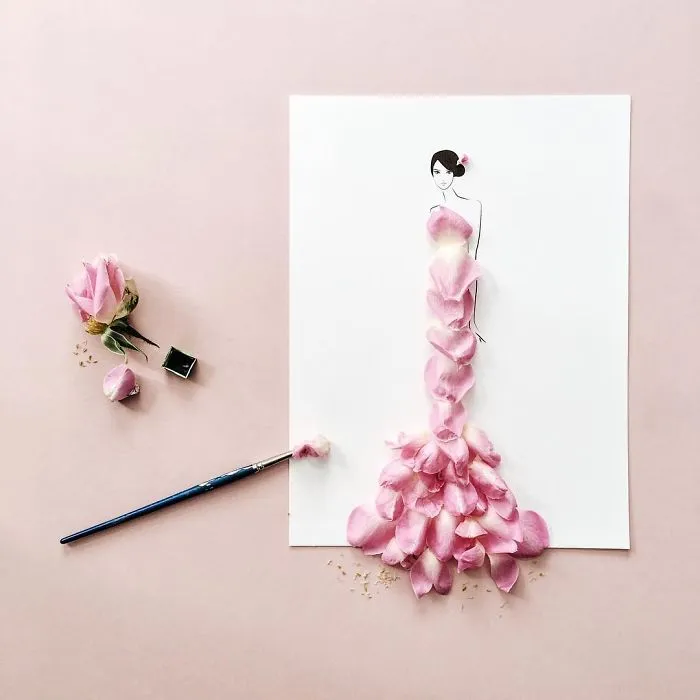 I Created A Fashionable Alter Ego For Myself Using A Pen And Some Flowers