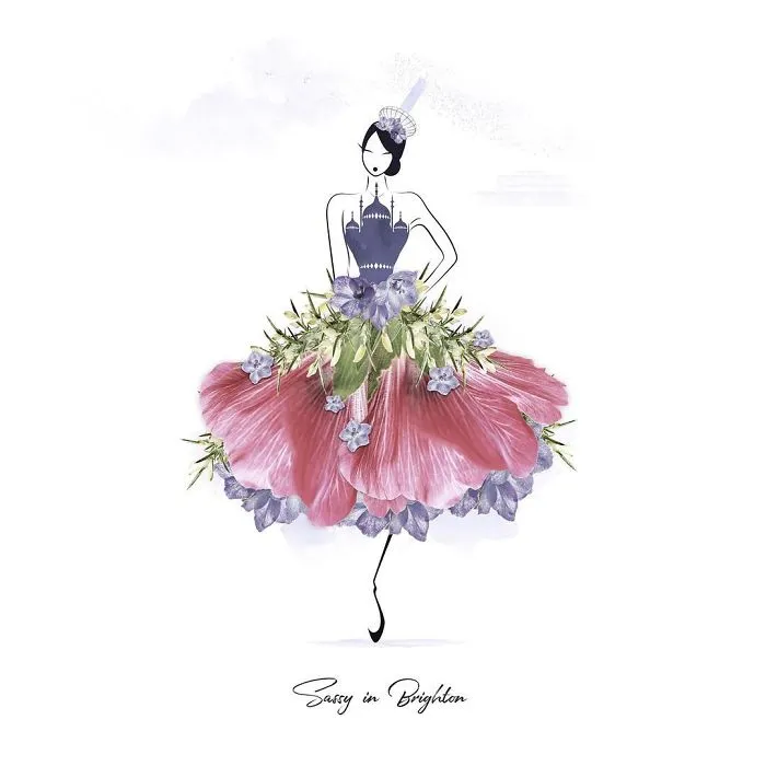 I Created A Fashionable Alter Ego For Myself Using A Pen And Some Flowers