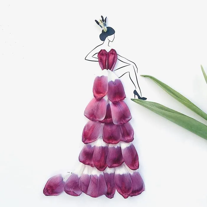 I Created A Fashionable Alter Ego For Myself Using A Pen And Some Flowers