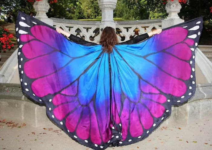 I Hand-Paint Butterfly Wings Paterns On Silk