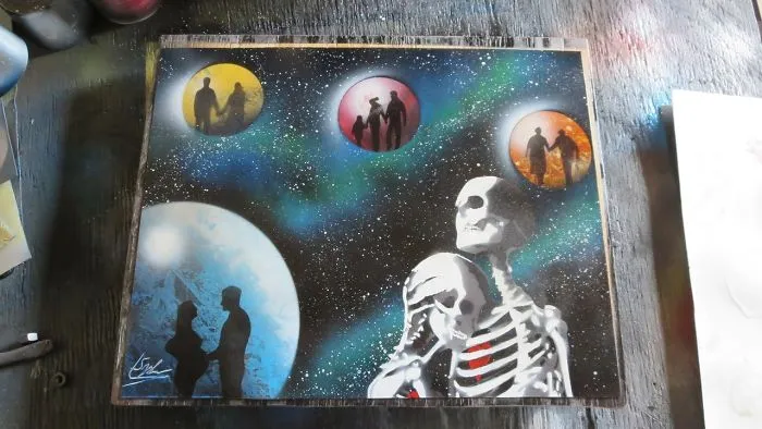 I Paint With Spray Paint This One Is Called, Timeless Timelines - Spray Paint Art By Levon Snyder