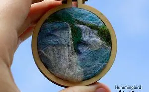 Wool Painting: My Needle Felted Landscapes In Mini Embroidery Hoops