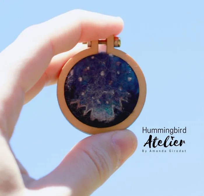 Starry Night Needle Felt Mini Hoop
