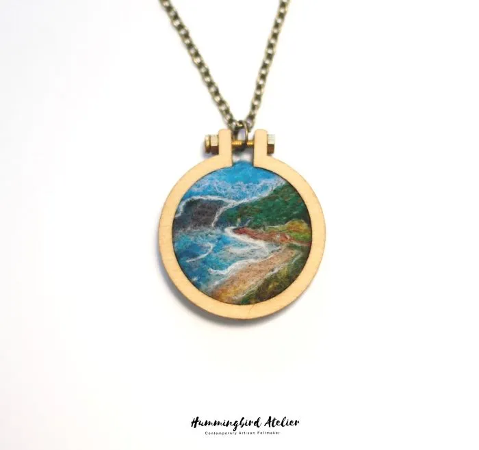 Blueys Beach Australia Needle Felt Mini Hoop