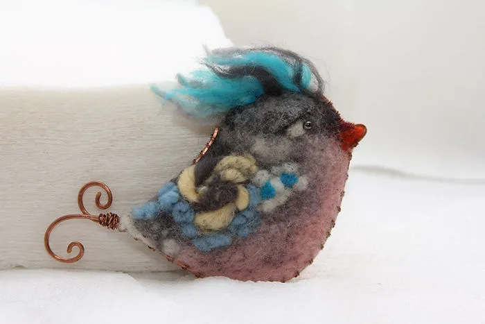 I Use Pictures Of Actual Birds To Felt Brooches With Character