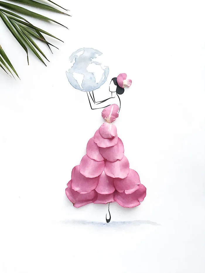 I Created A Fashionable Alter Ego For Myself Using A Pen And Some Flowers