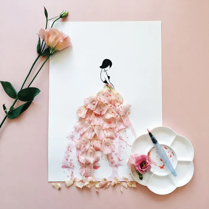 I Created A Fashionable Alter Ego For Myself Using A Pen And Some Flowers