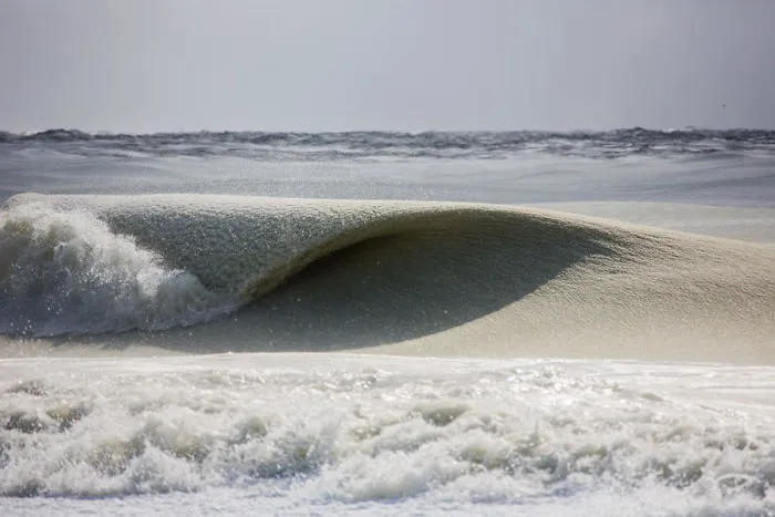 Freezing Ocean Waves Turned Into Slurpee During The Coldest Winter We've Had In 81 Years