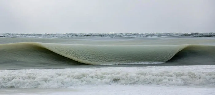 Freezing Ocean Waves Turned Into Slurpee During The Coldest Winter We've Had In 81 Years