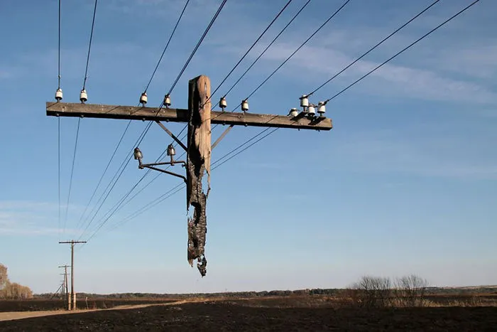 Burned-out Utility Pole