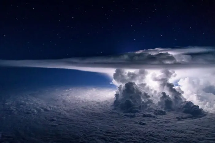Thunderstorm Formation — View From A Plane From 11,000 Meters