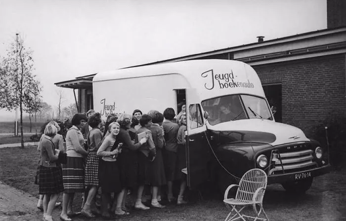 An Impatient Queue For A Dutch Bookmobile