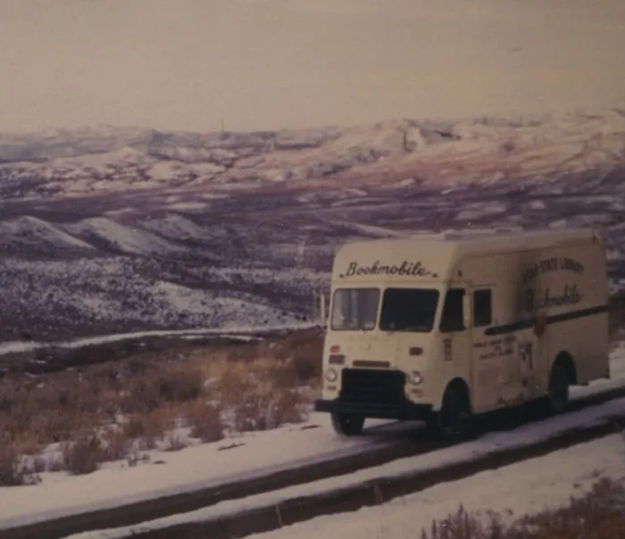 Utah State Library Bookmobile On The Road, 1970