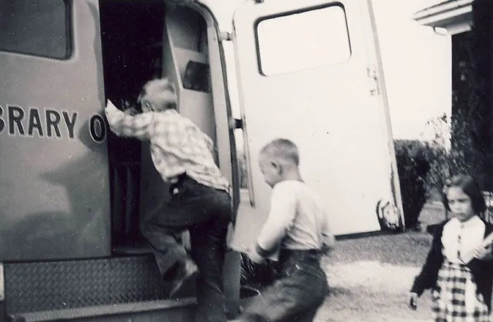 Patrons Visiting The Bookmobile