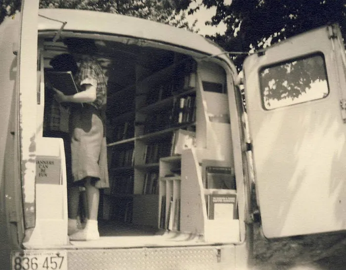 Patrons Visiting The Bookmobile