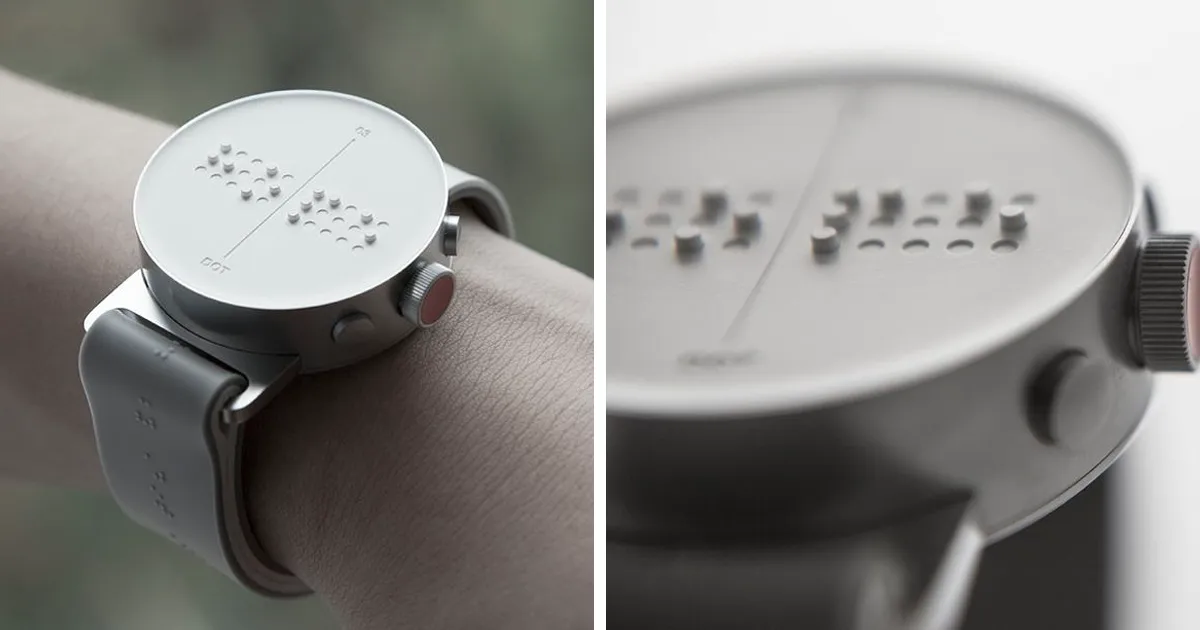 El primer reloj inteligente en Braille del mundo permite a las personas ciegas sentir mensajes en su pantalla