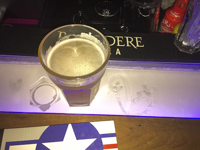 a glass of beverage