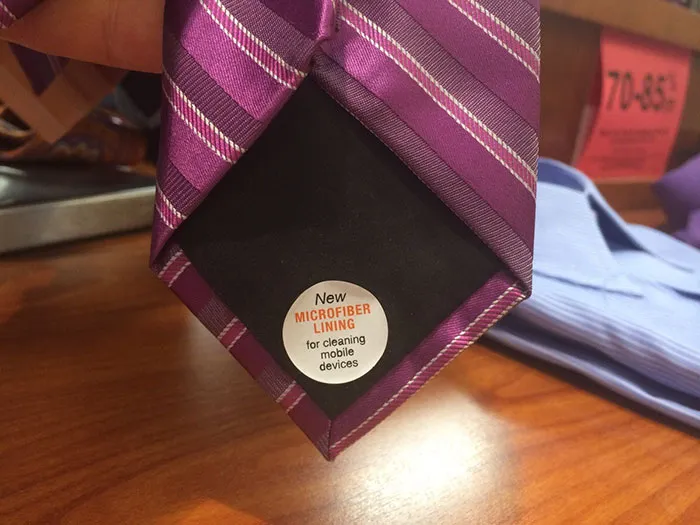 This Tie Is Made With A Microfiber Lining So You Can Clean Your Phone Screen