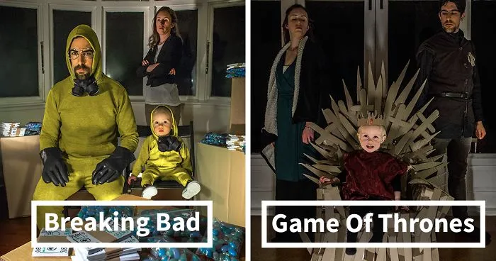 2-Year-Old Son And His Parents Recreate Famous Movie Scenes Using Cardboard Boxes