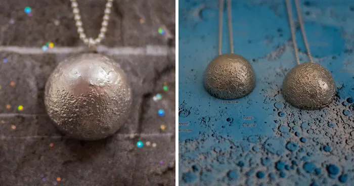 Using Nasa's Topographically Accurate Moon Maps, My Friend Created This Jewelry