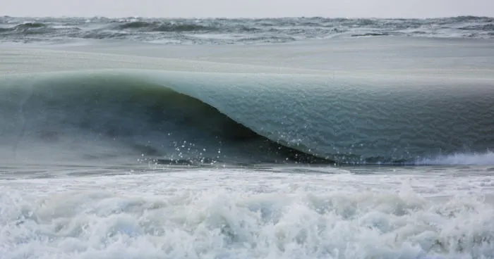 Freezing Ocean Waves Turned Into Slurpee During The Coldest Winter We've Had In 81 Years