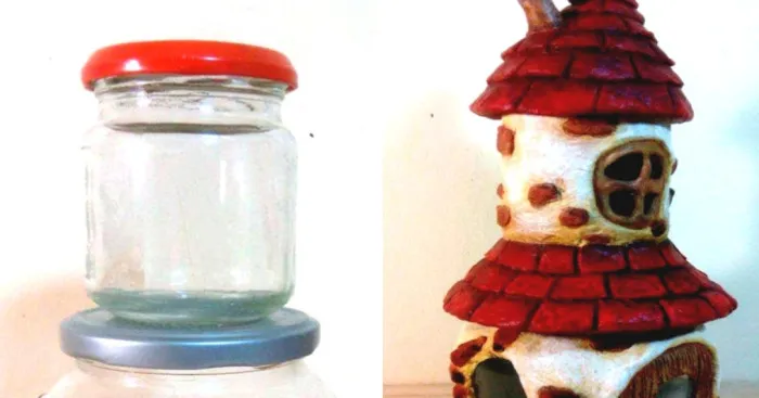 Fairy House With Attic Using Two Jars