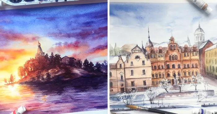 I Paint Architectural Landscapes Of Russian Cities Using Watercolours