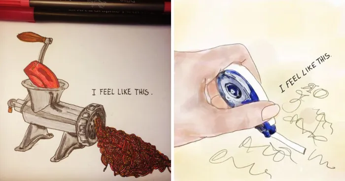 Series Of Offbeat Drawings That Interpret My Feelings