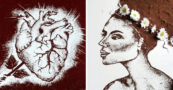I Use Coffee Powder To Create My Drawings