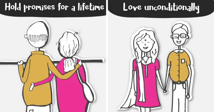 For My Parents' 25th Anniversary I Made These Illustrations To Describe What I Learnt From Them