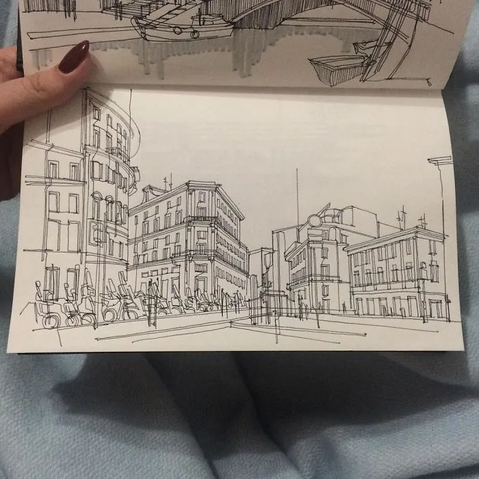 Sketch Of Typical Italian Street