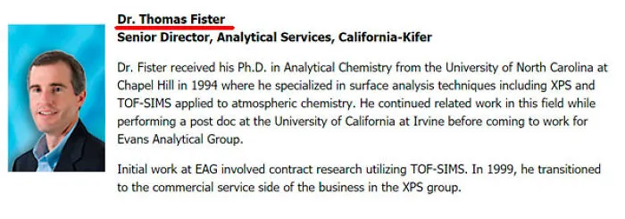 Dr. Thomas Fister