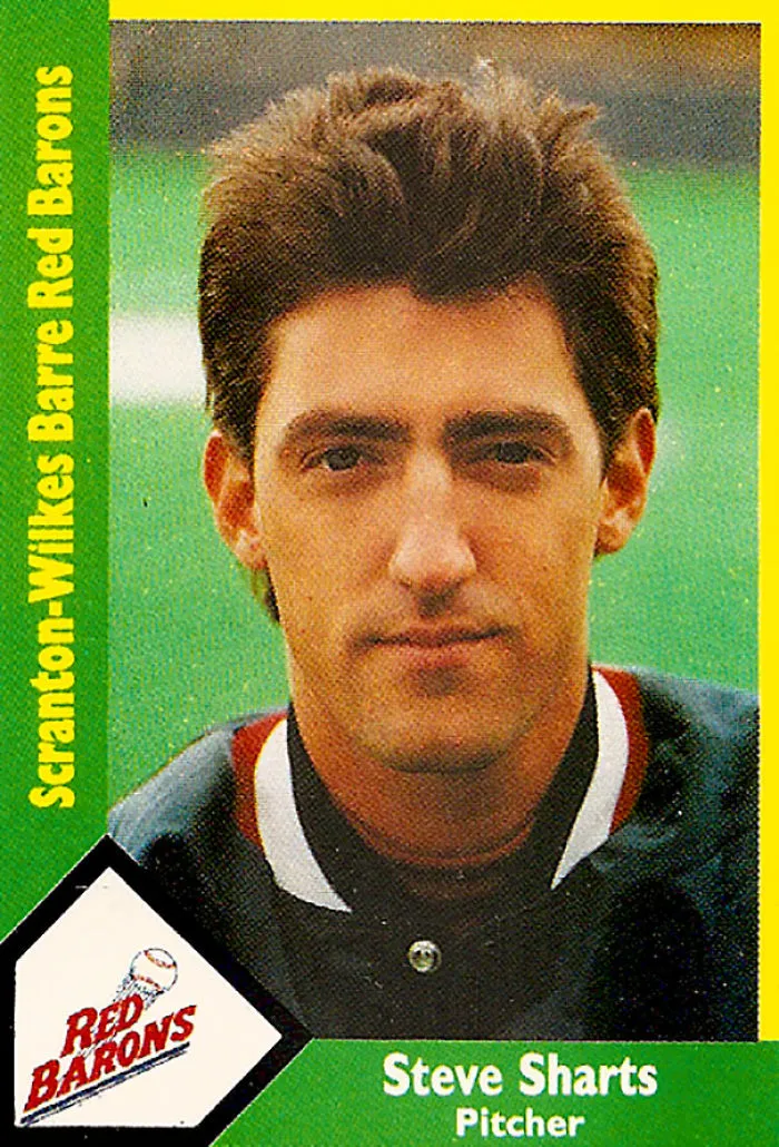 Baseball card featuring player with a funny name from the Scranton-Wilkes Barre Red Barons team.