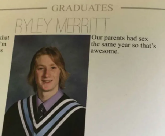 Our Parents Had Sex The Same Year So That's Awesome