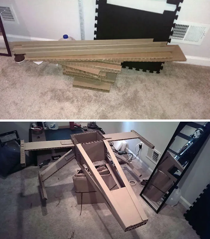Girlfriend Asked Me To Throw Away The Box And Packaging Stuffs From Our New Bed Frame Before Leaving For Work, I Did Her One Better