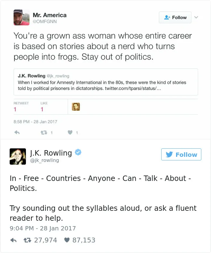 69 Times J. K. Rowling Brutally Destroyed Internet Trolls