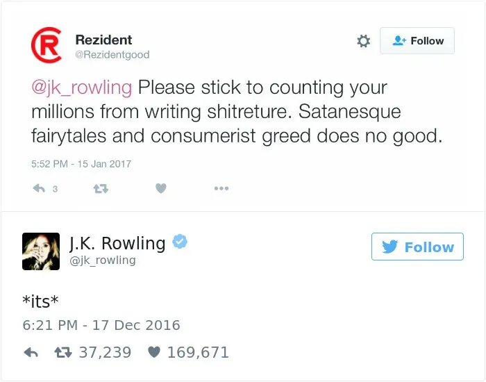 69 Times J. K. Rowling Brutally Destroyed Internet Trolls