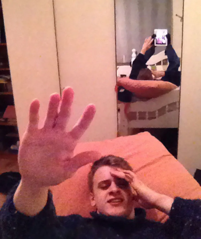 Man taking selfie 