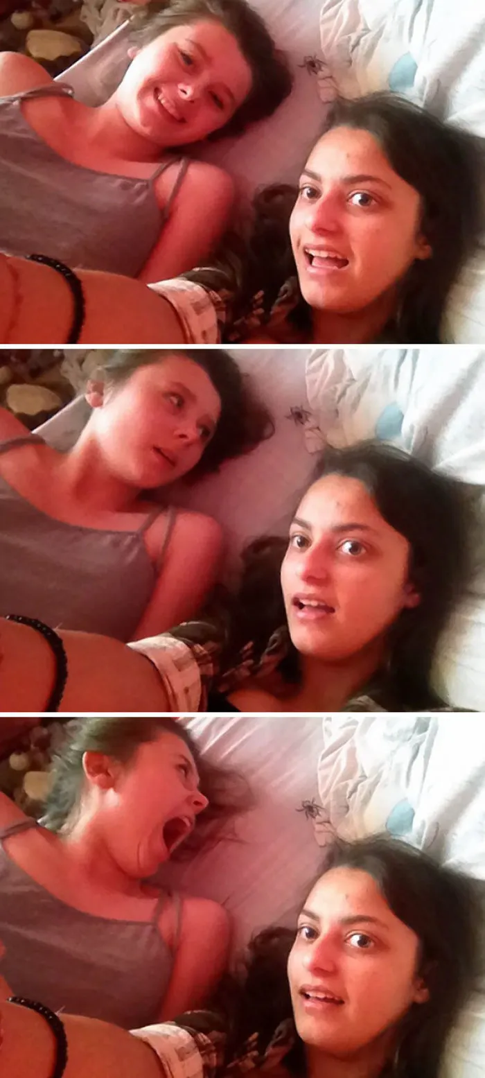 Una araña se cuela en la selfie