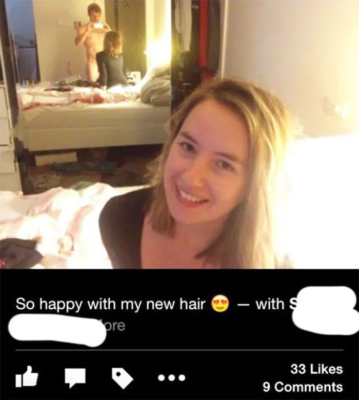 Naked man taking photo of a woman
