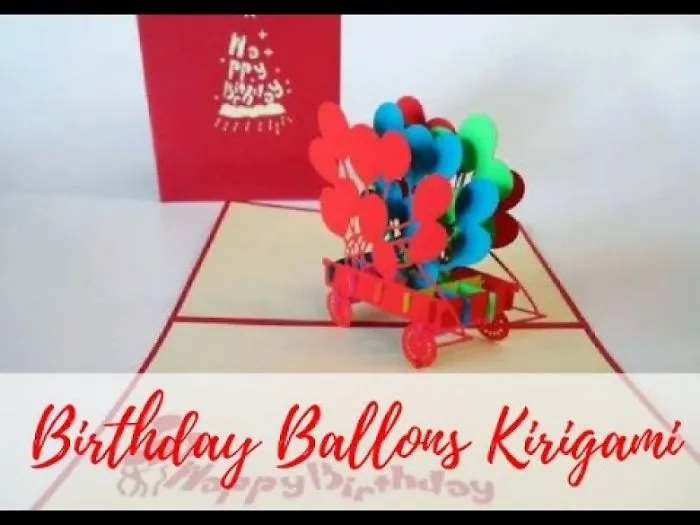 Birthday Balloons Popup Card Kirigami
