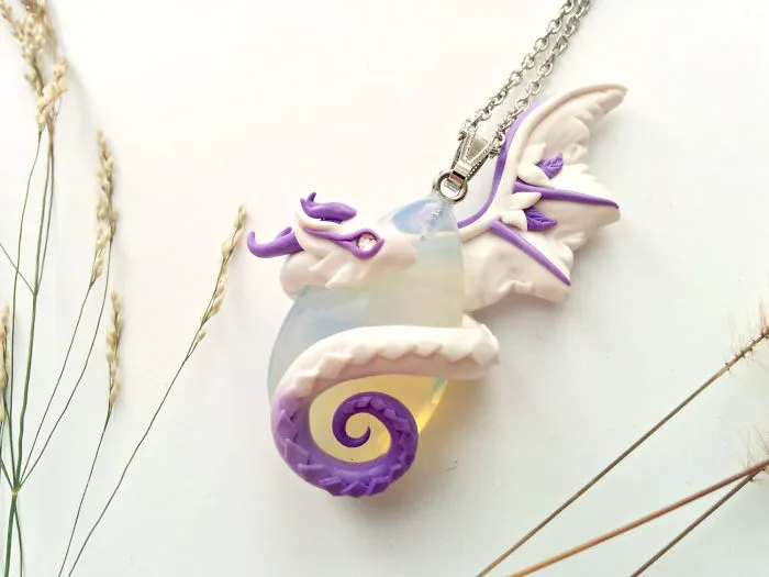 Dragon On Opalite Stone