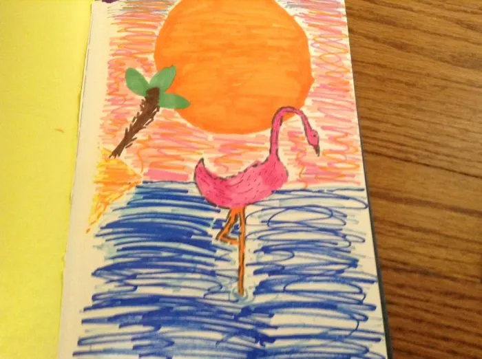 Art By 9 Year Old Girl And A Picture Of Her Dog Because She Can