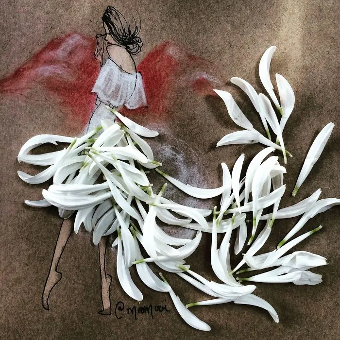 I Use Flowers & Veggies To Create Fashion Illustrations