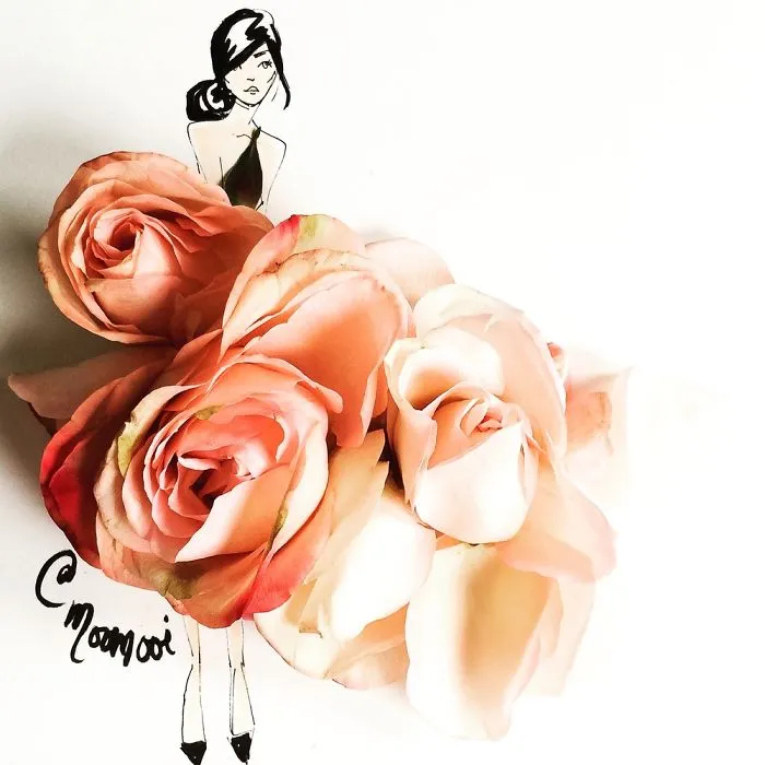 I Use Flowers & Veggies To Create Fashion Illustrations