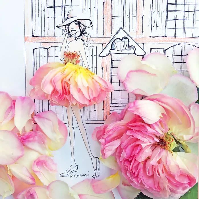 I Use Flowers & Veggies To Create Fashion Illustrations