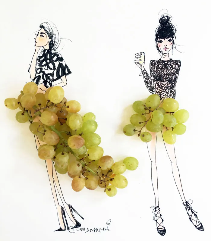 I Use Flowers & Veggies To Create Fashion Illustrations